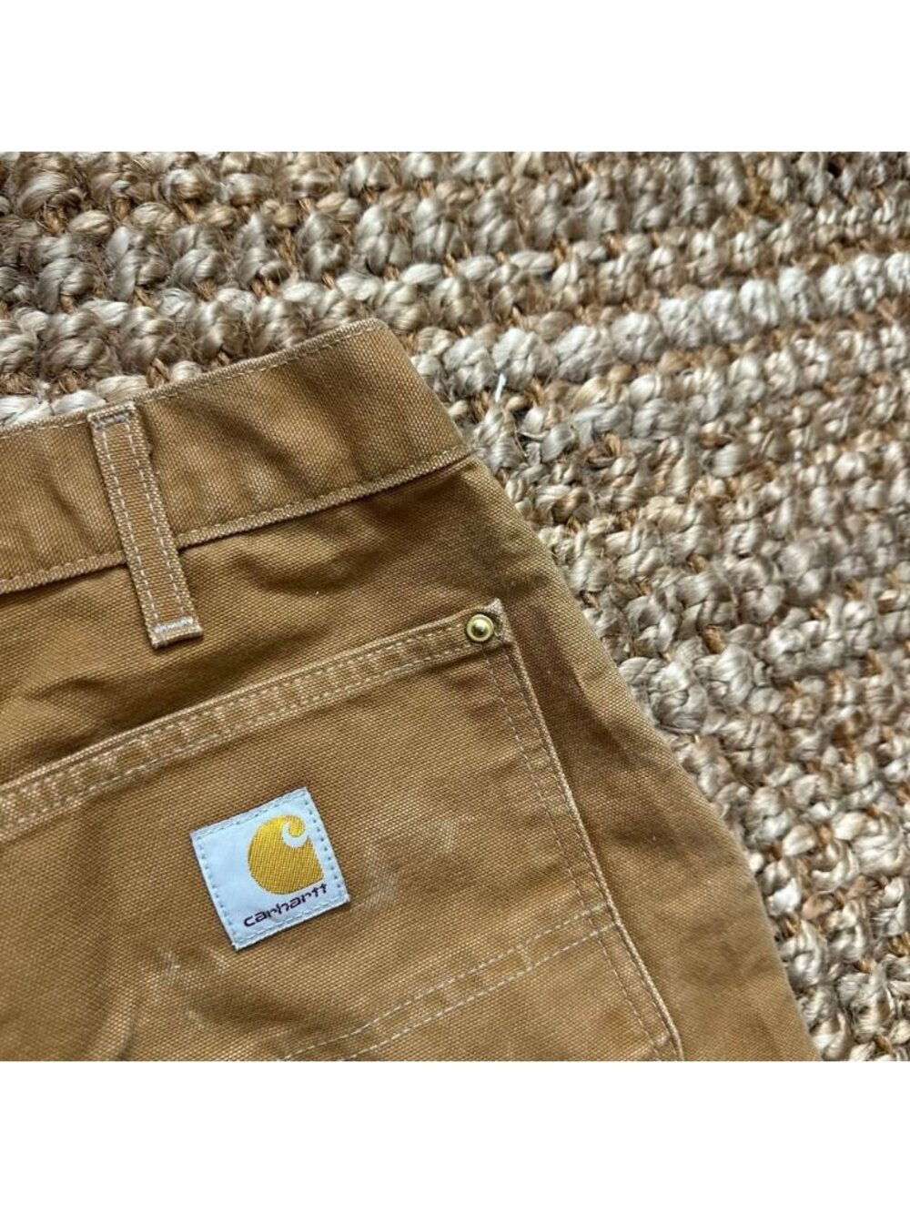 Carhartt B01-M Brown Duck Double Front Work Pants 32x28 Loose Fit USA